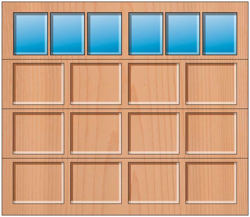 Everite Door - 4 Panels 3 Lite Square Top Everite Door - 4 Panels 3 Lite Square Top