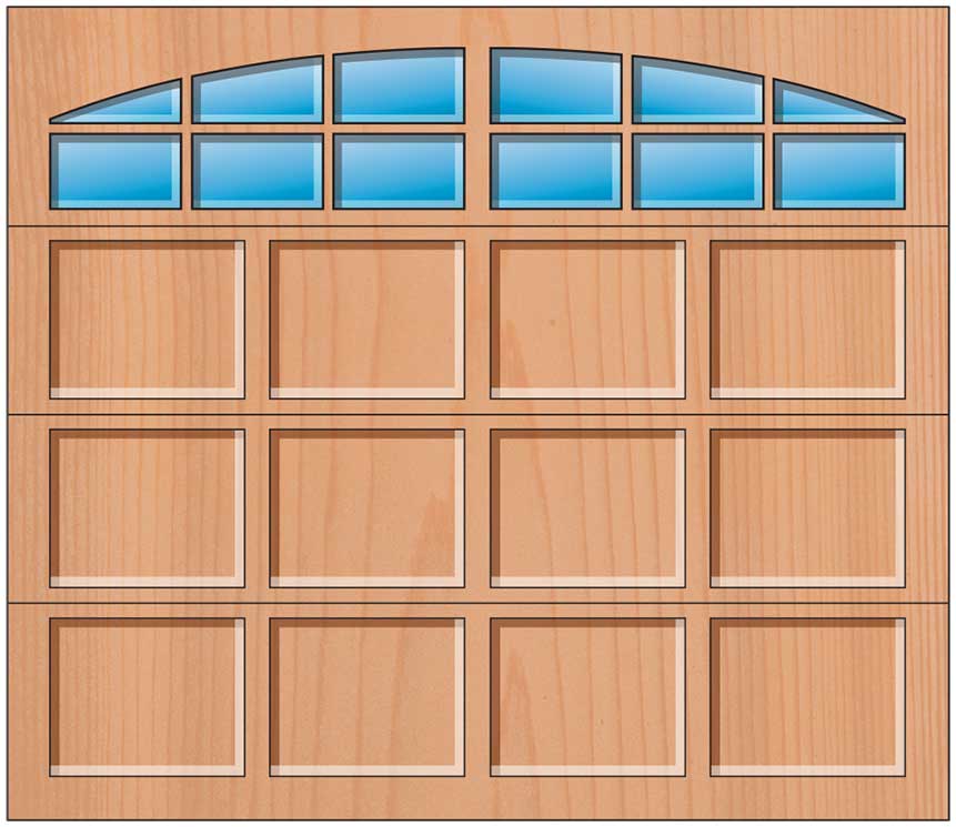 Everite Door - 4 Panels 3 OV 3 Arched Lites Everite Door - 4 Panels 3 OV 3 Arched Lites