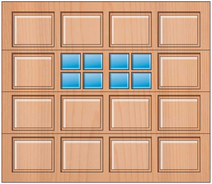 Everite Door - 4 Panels 2 OV 2 Lites 3rd Section